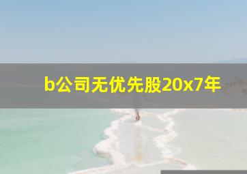 b公司无优先股20x7年