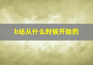 b站从什么时候开始的