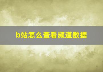 b站怎么查看频道数据