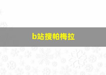 b站搜帕梅拉