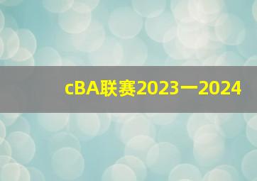 cBA联赛2023一2024