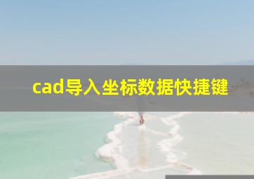 cad导入坐标数据快捷键