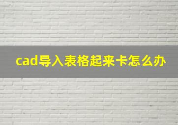 cad导入表格起来卡怎么办