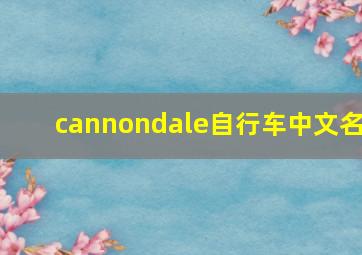 cannondale自行车中文名