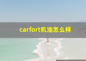 carfort机油怎么样