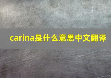 carina是什么意思中文翻译