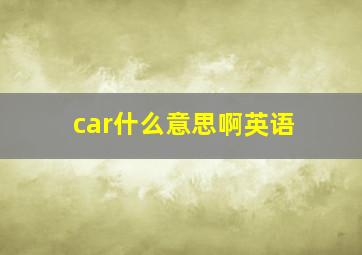 car什么意思啊英语