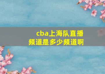 cba上海队直播频道是多少频道啊