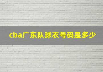 cba广东队球衣号码是多少