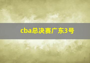 cba总决赛广东3号