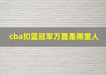 cba扣篮冠军万磊是哪里人