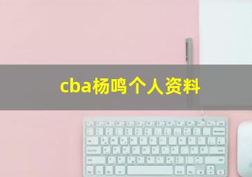 cba杨鸣个人资料