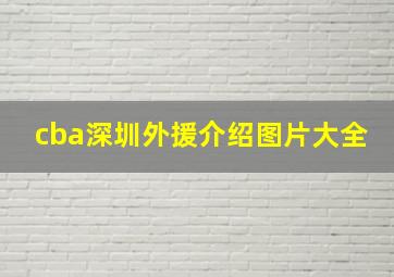 cba深圳外援介绍图片大全