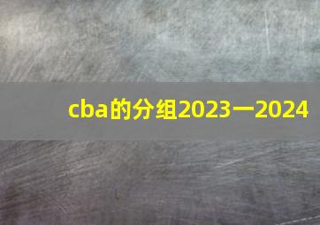 cba的分组2023一2024