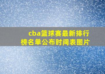 cba篮球赛最新排行榜名单公布时间表图片