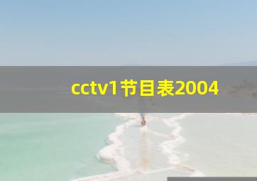 cctv1节目表2004