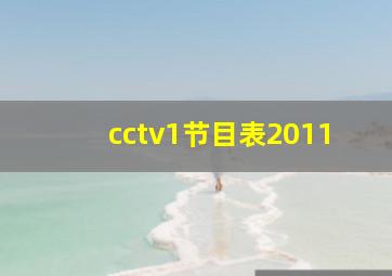 cctv1节目表2011