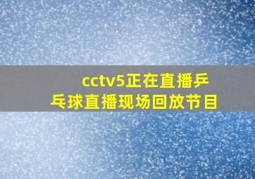 cctv5正在直播乒乓球直播现场回放节目