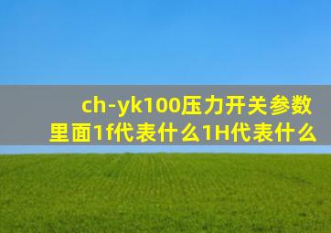 ch-yk100压力开关参数里面1f代表什么1H代表什么