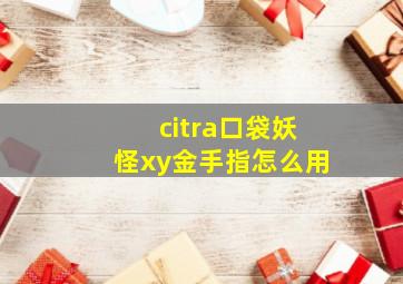 citra口袋妖怪xy金手指怎么用