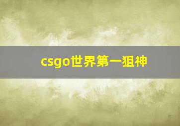 csgo世界第一狙神