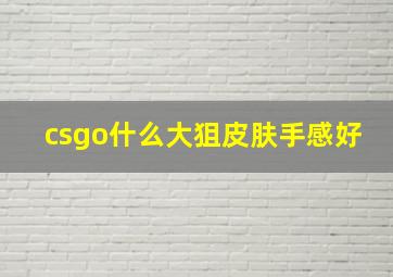 csgo什么大狙皮肤手感好