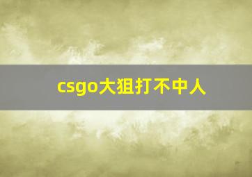 csgo大狙打不中人