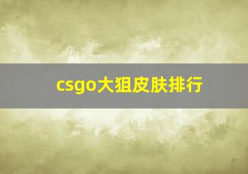 csgo大狙皮肤排行