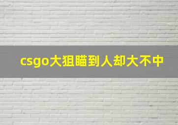 csgo大狙瞄到人却大不中