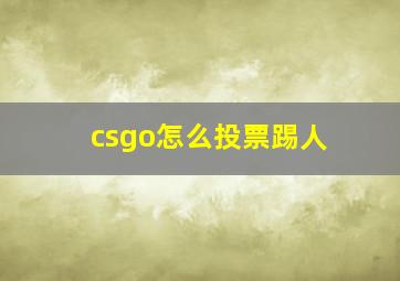 csgo怎么投票踢人