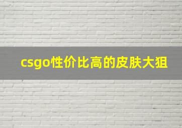 csgo性价比高的皮肤大狙