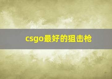 csgo最好的狙击枪