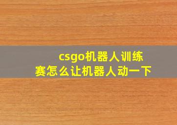 csgo机器人训练赛怎么让机器人动一下