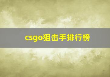 csgo狙击手排行榜