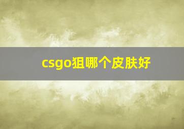 csgo狙哪个皮肤好