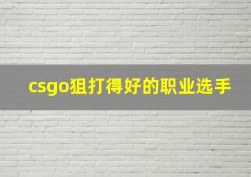 csgo狙打得好的职业选手