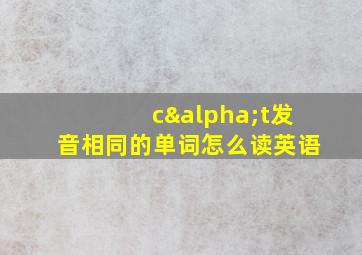 cαt发音相同的单词怎么读英语