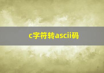 c字符转ascii码