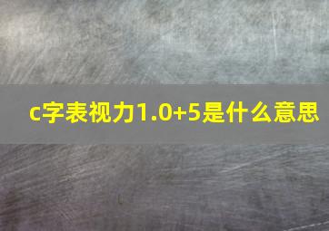 c字表视力1.0+5是什么意思