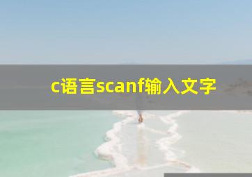 c语言scanf输入文字