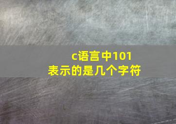 c语言中101表示的是几个字符