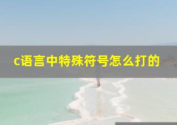 c语言中特殊符号怎么打的