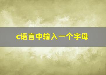 c语言中输入一个字母