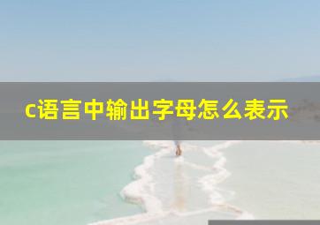 c语言中输出字母怎么表示