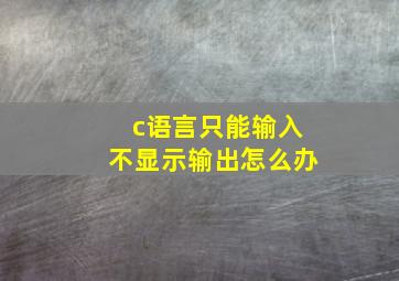 c语言只能输入不显示输出怎么办