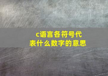 c语言各符号代表什么数字的意思