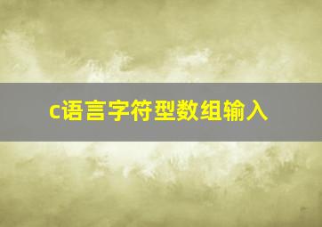 c语言字符型数组输入