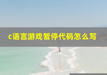 c语言游戏暂停代码怎么写