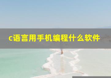 c语言用手机编程什么软件