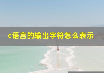 c语言的输出字符怎么表示